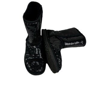 UGG Classic Short Chunky Sequin Boot Black 8